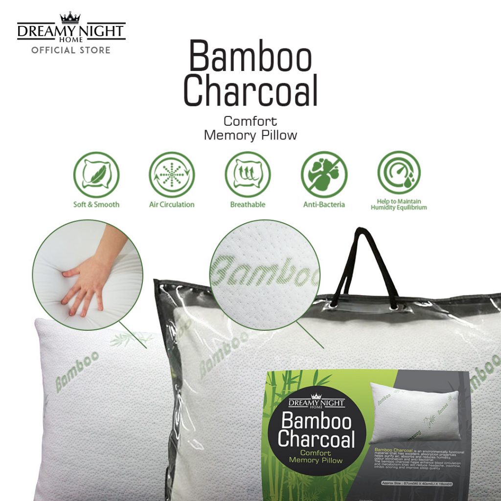 Bamboo Charcoal Memory Foam Comfort Memory Pillow Comfort Bay